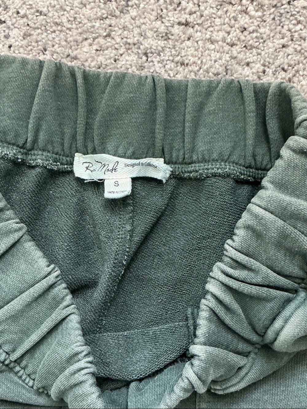 New Rae Mode Brailyn Wide Leg Barrel Sweatpants ~ Mineral Wash Green - Picture 6 of 12